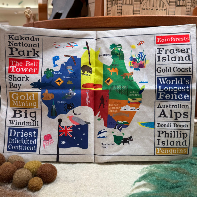 Nursery Times Crinkly Newspaper All About Australia By Jo & Nic’s Crinkly Cloth Book Australian Theme 3m+