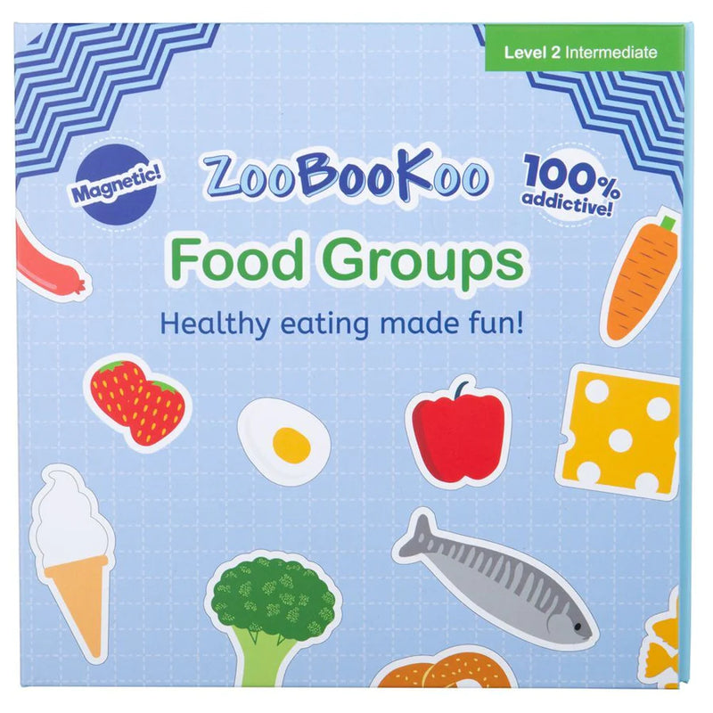 ZooBooKoo Food Groups Magnetic Interactive Activity Book Early Science STEM Travel Toys Best Seller 5yrs+