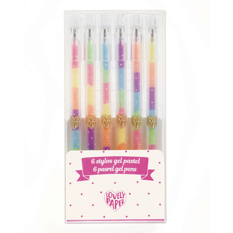Gel Pens with 6 exchangeable colours 6pc in Rainbow or Pastel by Djeco Stationary Art and craft for kids Best Seller 3yrs+