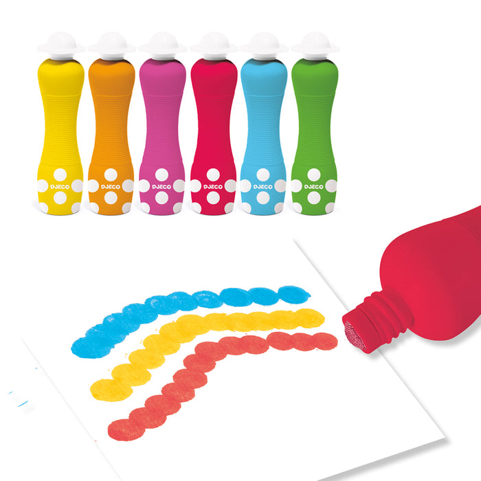 Djeco Dot Foam Markers 6 Colours 18m+