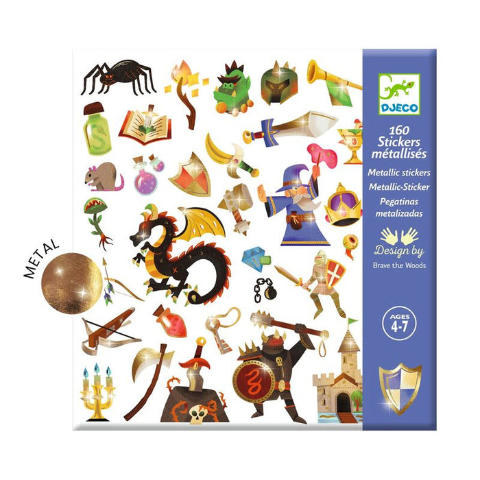 Metallic Stickers 160pcs Djeco 3yrs+