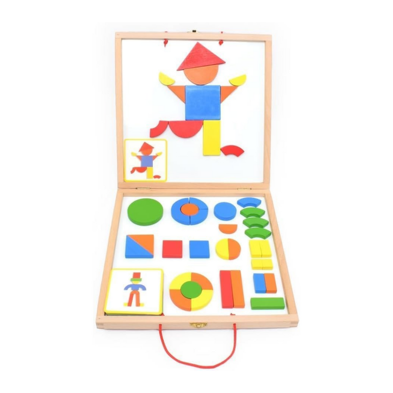 Djeco Wooden Magnetic Geoform Game 42pcs Tangram and Creative Pattern Puzzle Set 4yrs+