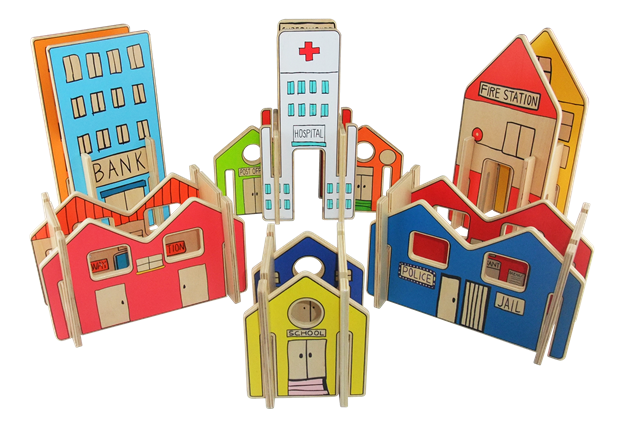 The Freckled Frog Happy Architect Build a Town Pretend & Imaginative Play Developmental Toys for Toddlers Gifts Idea Best Seller 2yrs+