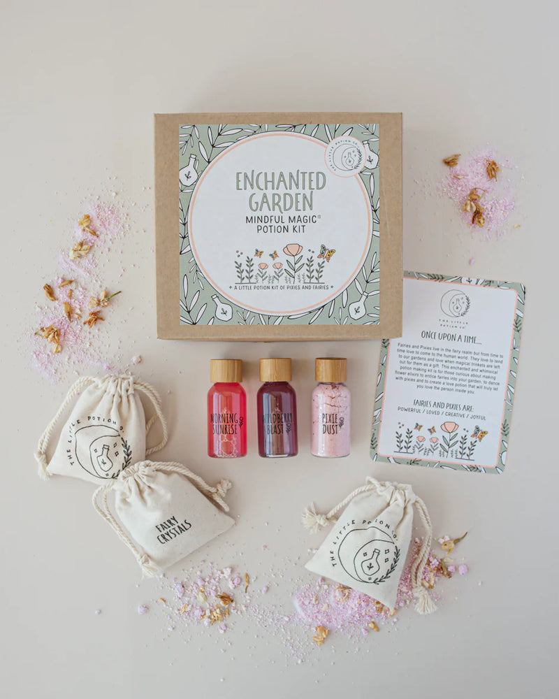 Enchanted Garden Mindful Potion Kit by The Little Potion Co Magic Play Art and craft for kids Sensory Toys Best Seller Fairy Unicorn and Castle Theme 4yrs+