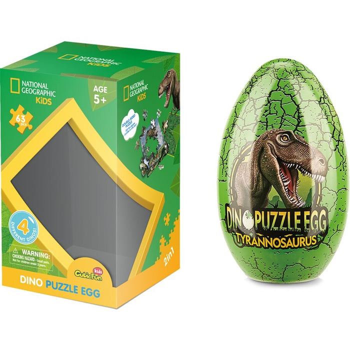 National Geographic Assorted Dino Egg Tin 63pc Puzzle 5yrs+