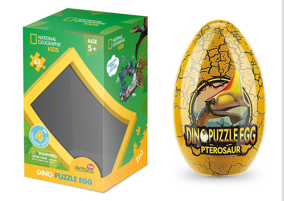 National Geographic Assorted Dino Egg Tin 63pc Puzzle 5yrs+