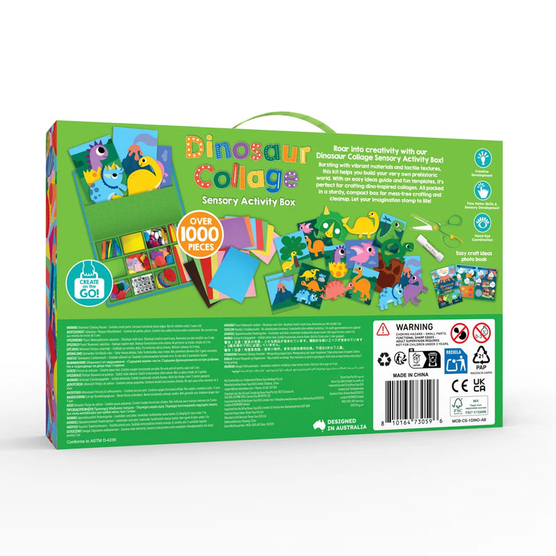 My Creative Box LARGE Dinosaur Collage Sensory Activity Craft Box with over 1000 Craft Pieces Art and Craft for Kids 3yrs+