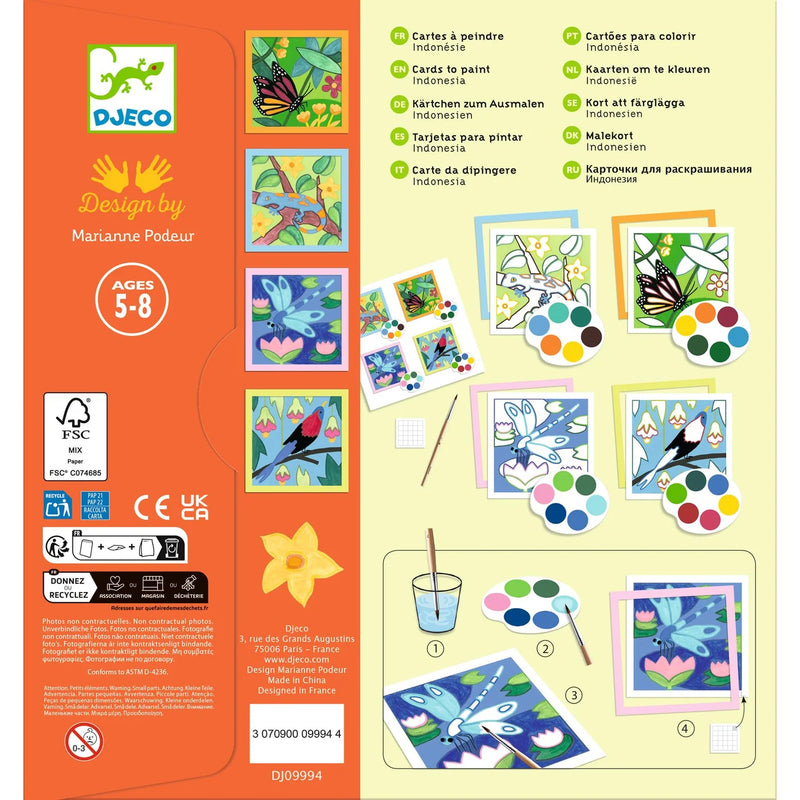 Djeco Indonesia Guided Painting Watercolour Paint Travel Toys Art Kit Art and Craft for Kids 5yrs+