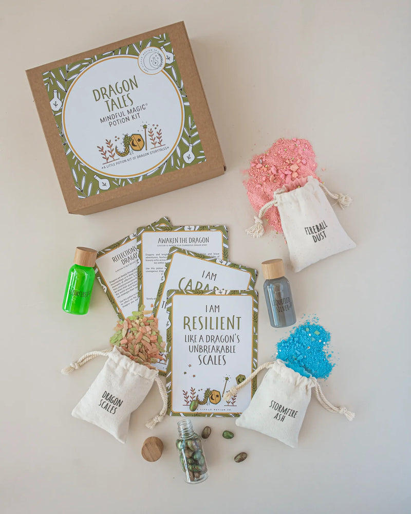 Dragon Tales Mindful Potion Kit by The Little Potion Co Art and craft for kids Sensory Toys Best Seller Dinosaur and Dragon Theme 4yrs+