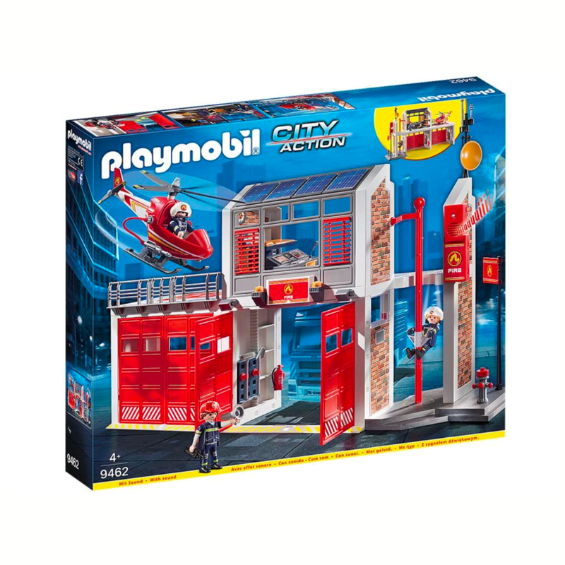 Playmobil City Action Fire Station Full Set with Fire Alarm fire fighter and helicopter toy Gift Idea 4yrs+