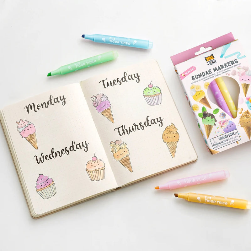 Tiger Tribe Scented Sundae Markers Stationary Art and craft for Kids 5yrs+