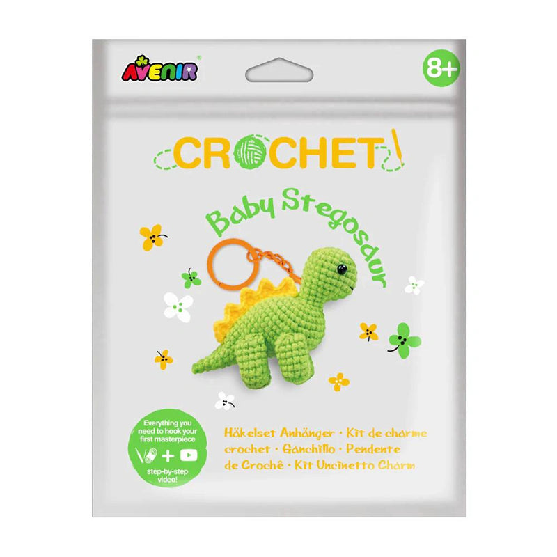 Avenir Crochet Keychain Kit Baby Stegosaur Art and Craft for Kids 8yrs+