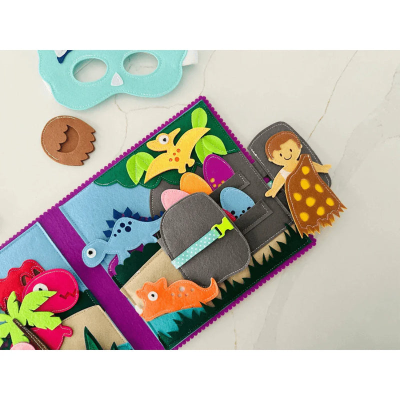 Wondertivity Land Before Time Busy Book Fabric Activity Book Kids Interactive Book Travel Toys 3yrs+