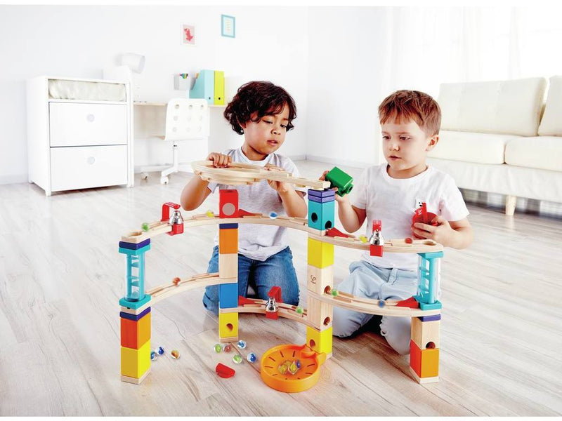 Hape Marble Run Quadrilla Castle Escape Early Science STEM Toys 52pcs Marble Run Game Wooden Building Blocks Best Seller 4yrs+