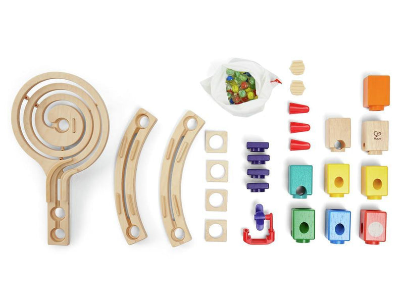 Hape Marble Run Race to the Finish 28pcs Early Science STEM Toys Best Seller Marble Run Game Wooden Building Blocks 4yrs+