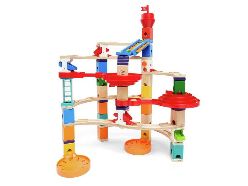 Hape Marble Run Quadrilla Super Spiral 79pcs Early Science STEM Toys Marble Run Game Wooden Building Blocks 4yrs+