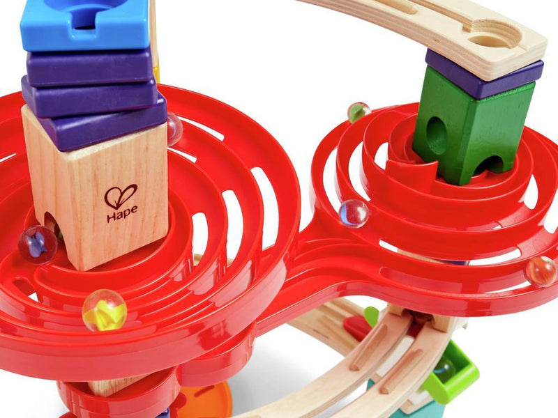 Hape Marble Run Quadrilla Super Spiral 79pcs Early Science STEM Toys Marble Run Game Wooden Building Blocks 4yrs+