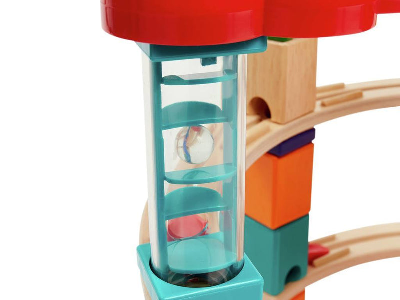 Hape Marble Run Quadrilla Super Spiral 79pcs Early Science STEM Toys Marble Run Game Wooden Building Blocks 4yrs+