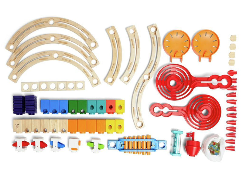 Hape Marble Run Quadrilla Super Spiral 79pcs Early Science STEM Toys Marble Run Game Wooden Building Blocks 4yrs+