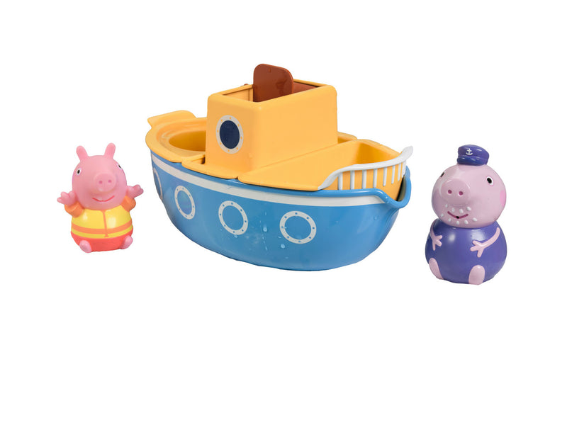 TOMY Grandad Pigs Splash & Pour Boat Baby Bath Toy Baby Toys 18m+