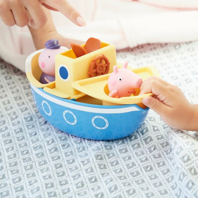 TOMY Grandad Pigs Splash & Pour Boat Baby Bath Toy Baby Toys 18m+