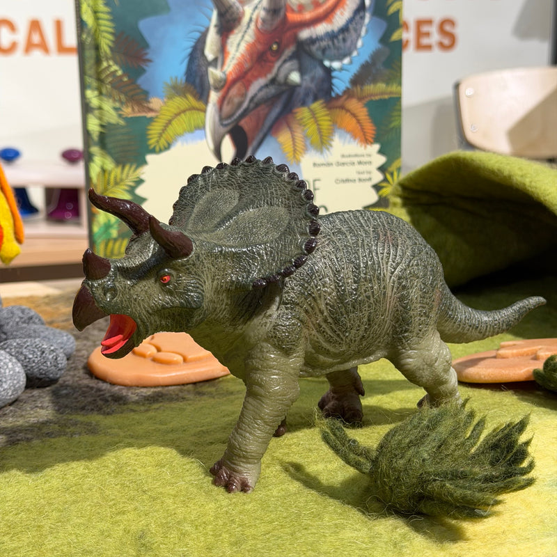 Triceratops Soft Replica Figurine Prehistoric Series by Recur Toys Dinosaur and Dragon Theme 3yrs+