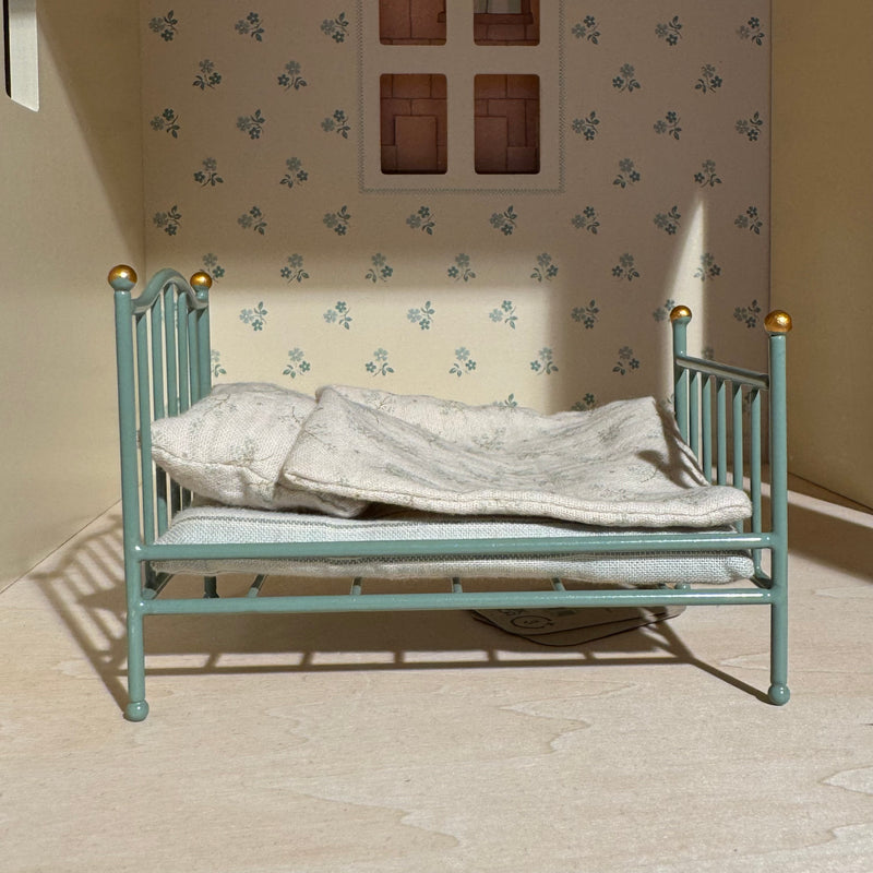 Maileg Vintage Mouse Single Bed Mint Gifting Idea for 3yrs+