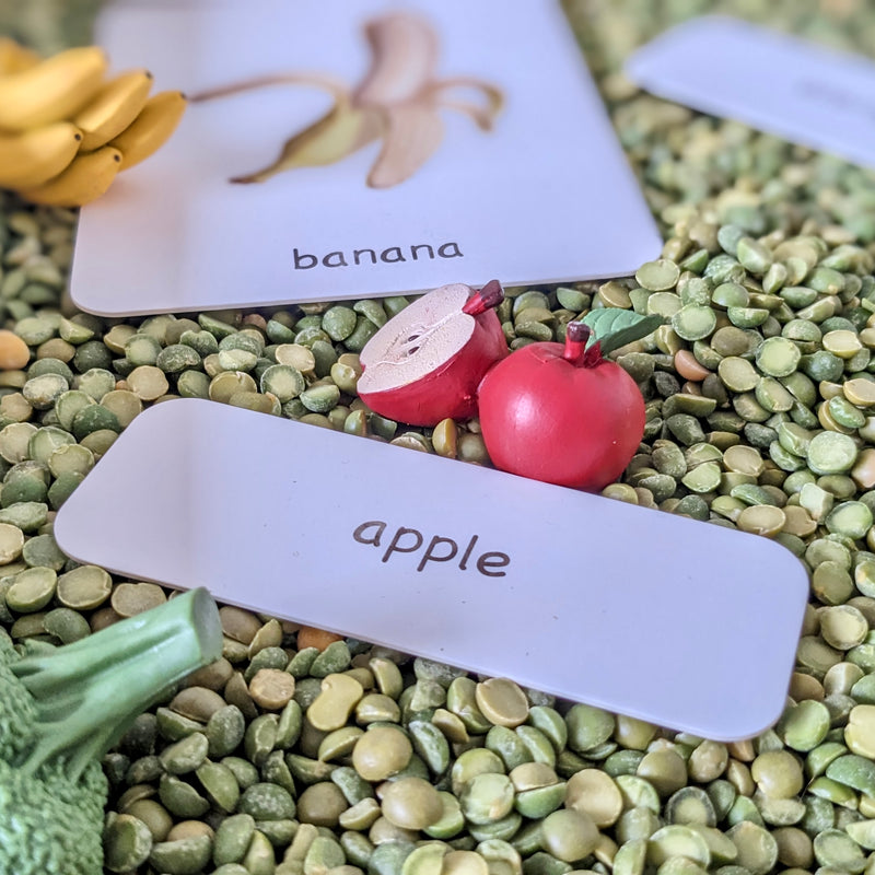 Montessori 3 Part Cards Nomenclature Fruits English