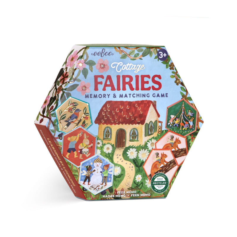 eeBoo Memory & Matching Game Cottage Fairies Cognitive Developmental Games for Preschoolers Fairy Unicorn and Castle Theme 3yrs+