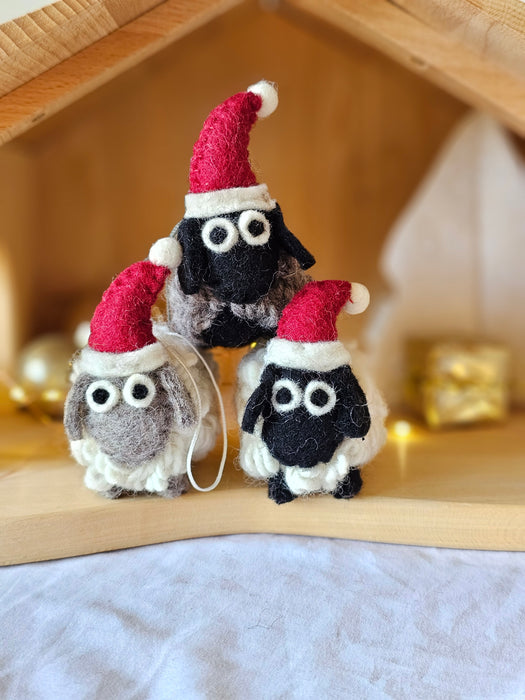 Pashom Christmas Tree Decor Natural Woolly Sheep