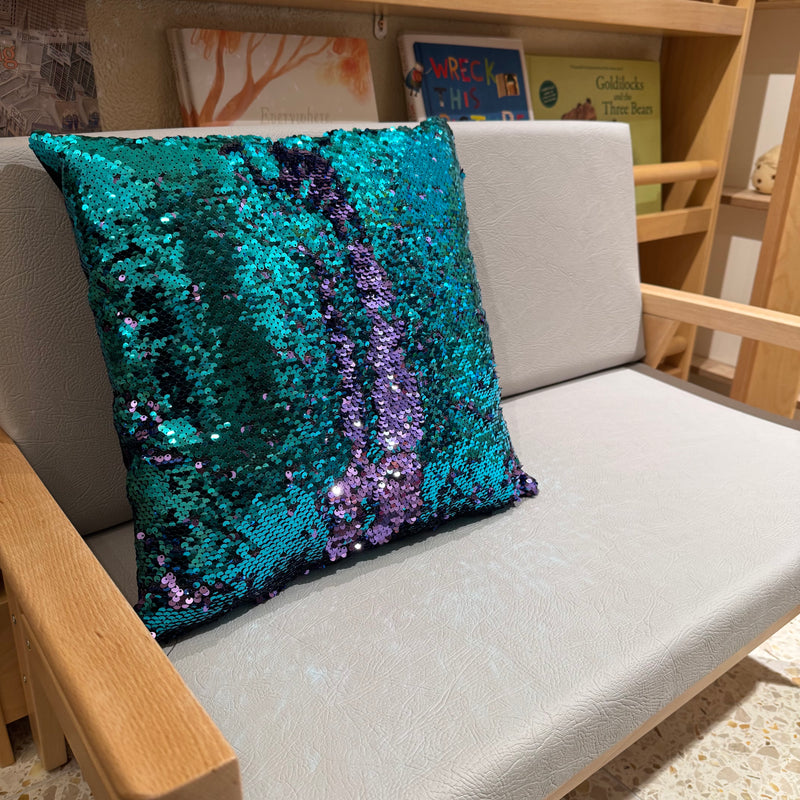 Jellystone Sensory Sequin Cushion Blue and Purple Sensory Toys Wellbeing Gift Idea NDIS 3yrs+