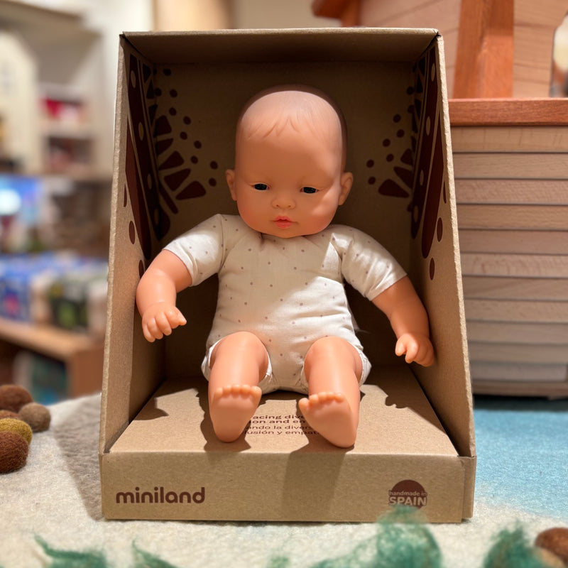 Miniland Soft Body Doll Asian Baby Toys 32cm Baby Gifts Idea 10m+