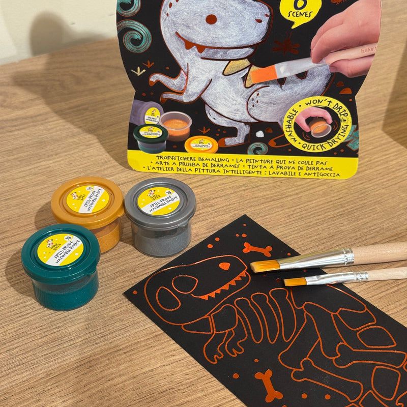 Haku Yoka Play 'N' Colour Dino Spill Proof Art Metallic Art and Craft 3yrs+