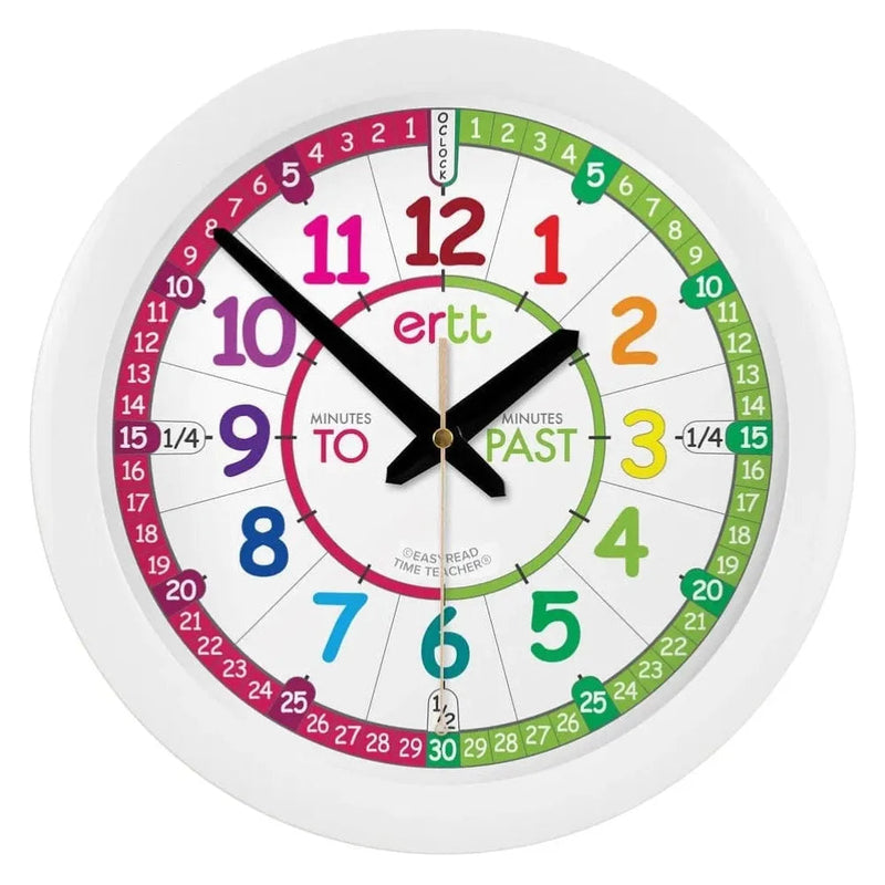 EasyRead Kids Analog Clock Rainbow Wall Past and To Clock 29cm by ertt Room Decor Early Math Games for Kids STEM Toys 4yrs+