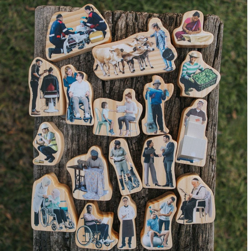 The Freckled Frog Everyday Heroes 18pcs Occupation Play Role Play Multicultural Community Pretend & Imaginative Gifts Idea for 12m+