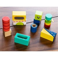 Fat Brain Toys Explore and Discover Sensory Blocks Sensory Wooden Toys Developmental Toys for Toddlers 2yrs+