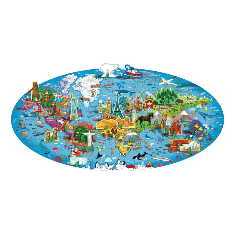 Travel, Learn and Explore The Earth 200pc Book and 3D Puzzle Set by Sassi Early Science STEM 6yrs+