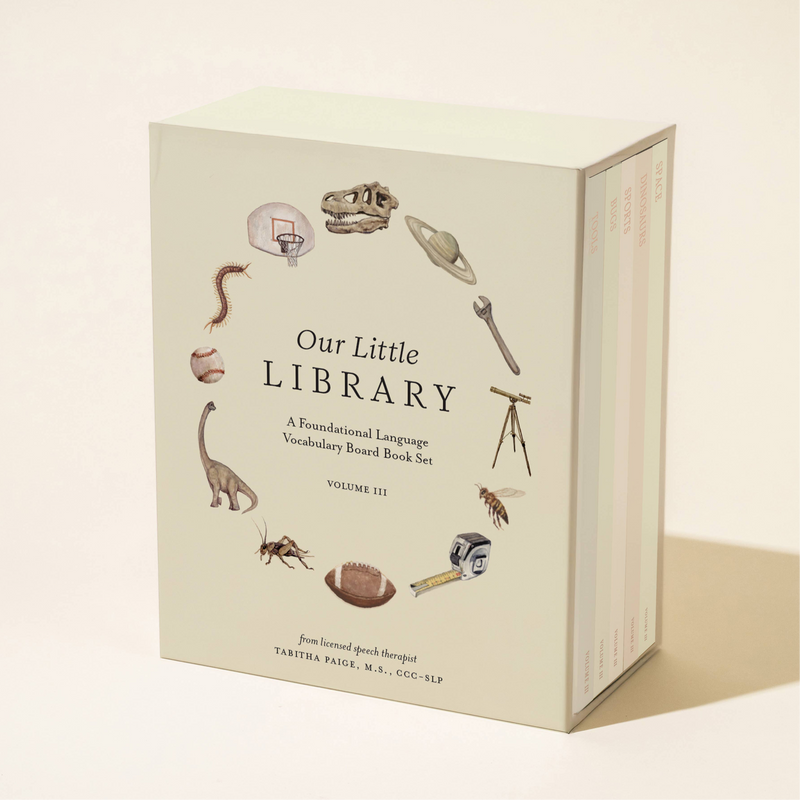 Our Little Library Vol. 3 (5 Board Books) by Paige Tate First Words Books Introducing Sports, Space, Dinosaurs, Tools and Bugs
