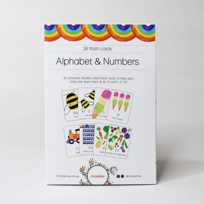 Alphabet and Numbers Flashcards ABC 123 3yrs+
