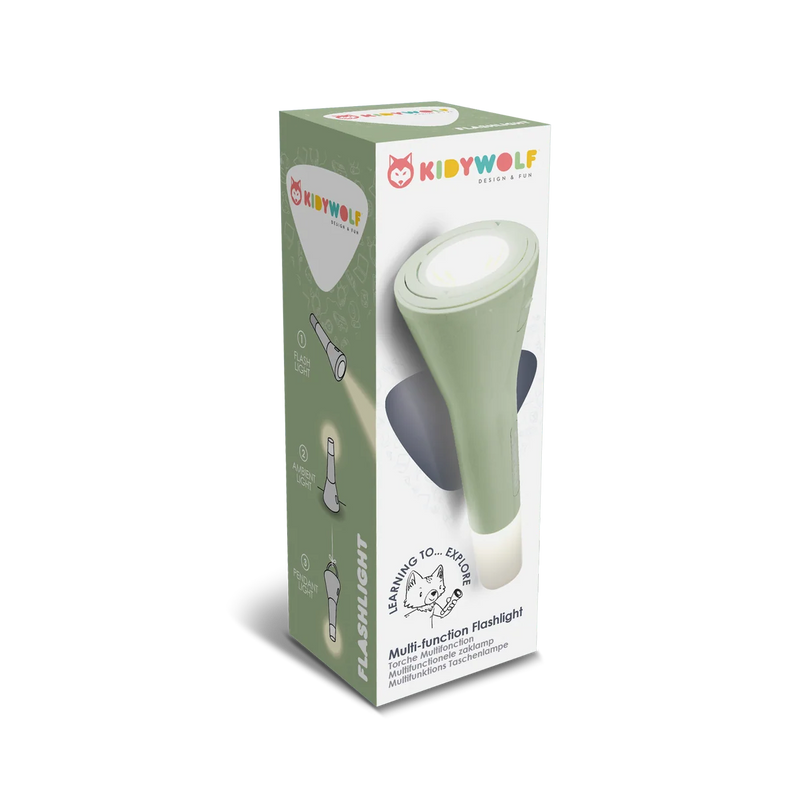 Kids Torch Multifunctional Rechargeable KidyFlashlight Natural Green by Kidywolf Torch Outdoor Toys 
 4yrs+
