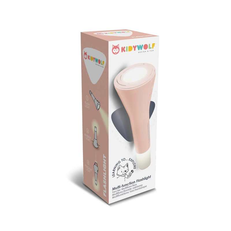 Kids Torch Multifunctional Rechargeable KidyFlashlight Natural Pink by Kidywolf Torch Outdoor Toys 4yrs+