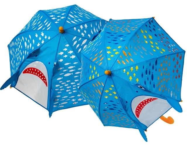 Floss & Rock Colour Changing Umbrella 3D – Shark 3yrs+