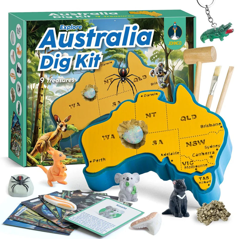 Johnco Dig Kit Explore Australia Early Science STEM Toys 6yrs+