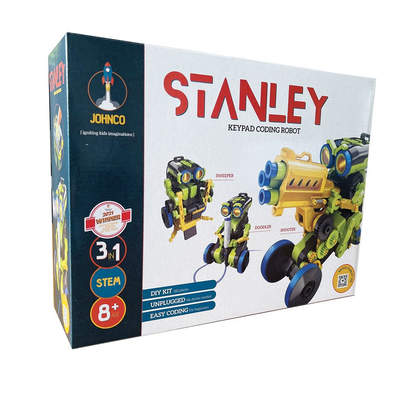 Johnco Stanley 3-in-1 Keypad Coding Robot Early Science STEM Toys Best Seller 8yrs+