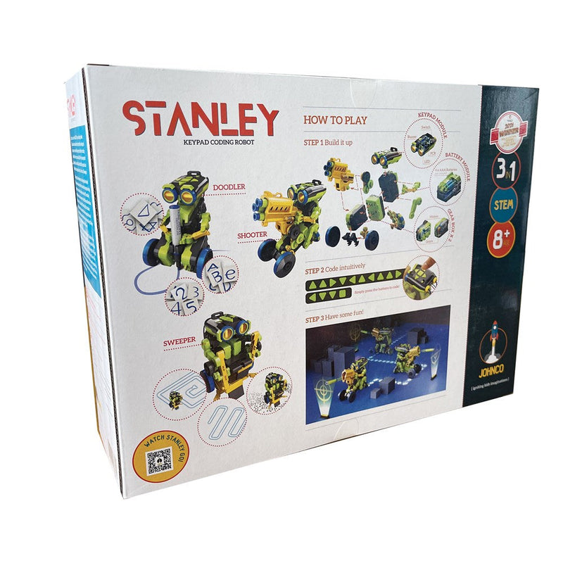 Johnco Stanley 3-in-1 Keypad Coding Robot Early Science STEM Toys Best Seller 8yrs+