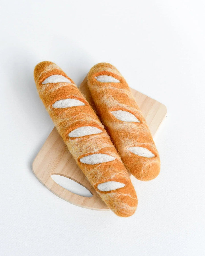 Tara Treasures Felt Baguettes Bread Set of 2 Pretend and Imaginative Play Kitchen Accessories Best Seller 3yrs+