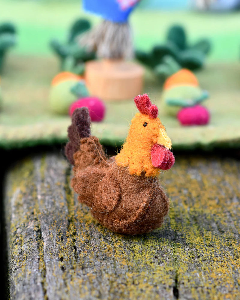 Tara Treasures Felt Chicken Pretend & Imaginative Play Farm Animal Toys Felt Animals 3yrs+