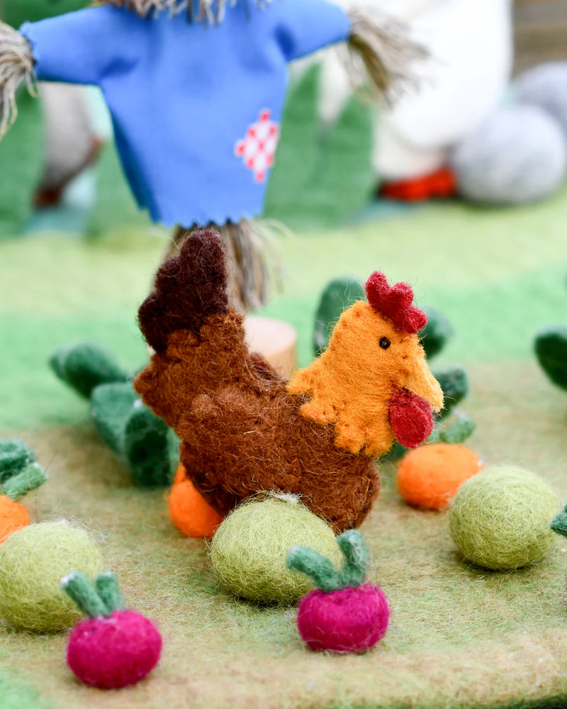 Tara Treasures Felt Chicken Pretend & Imaginative Play Farm Animal Toys Felt Animals 3yrs+