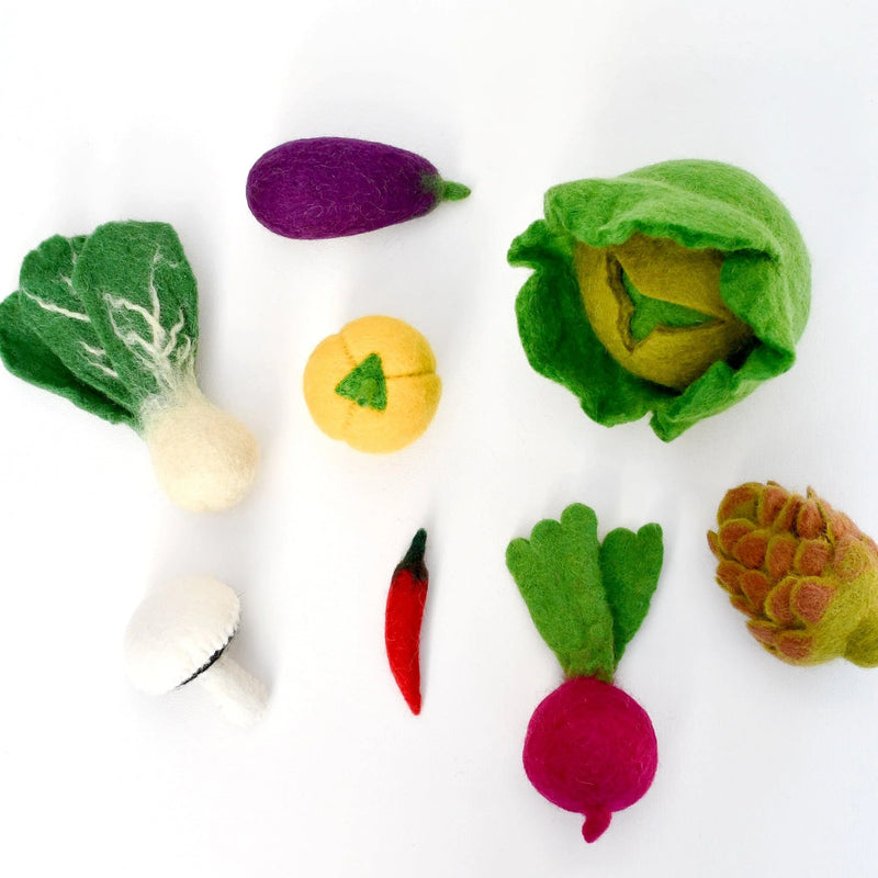 Tara Treasures Felt Food Groups Vegetables Pretend and Imaginative Play Kitchen Accessories 3yrs+