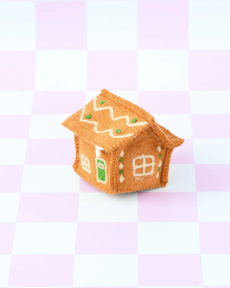 Tara Treasures Felt Gingerbread House with Green Door Pretend & Imaginative Play Toys Retired 3yrs+
